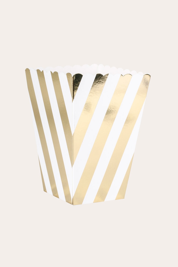 Popcornbägare GULD/VIT