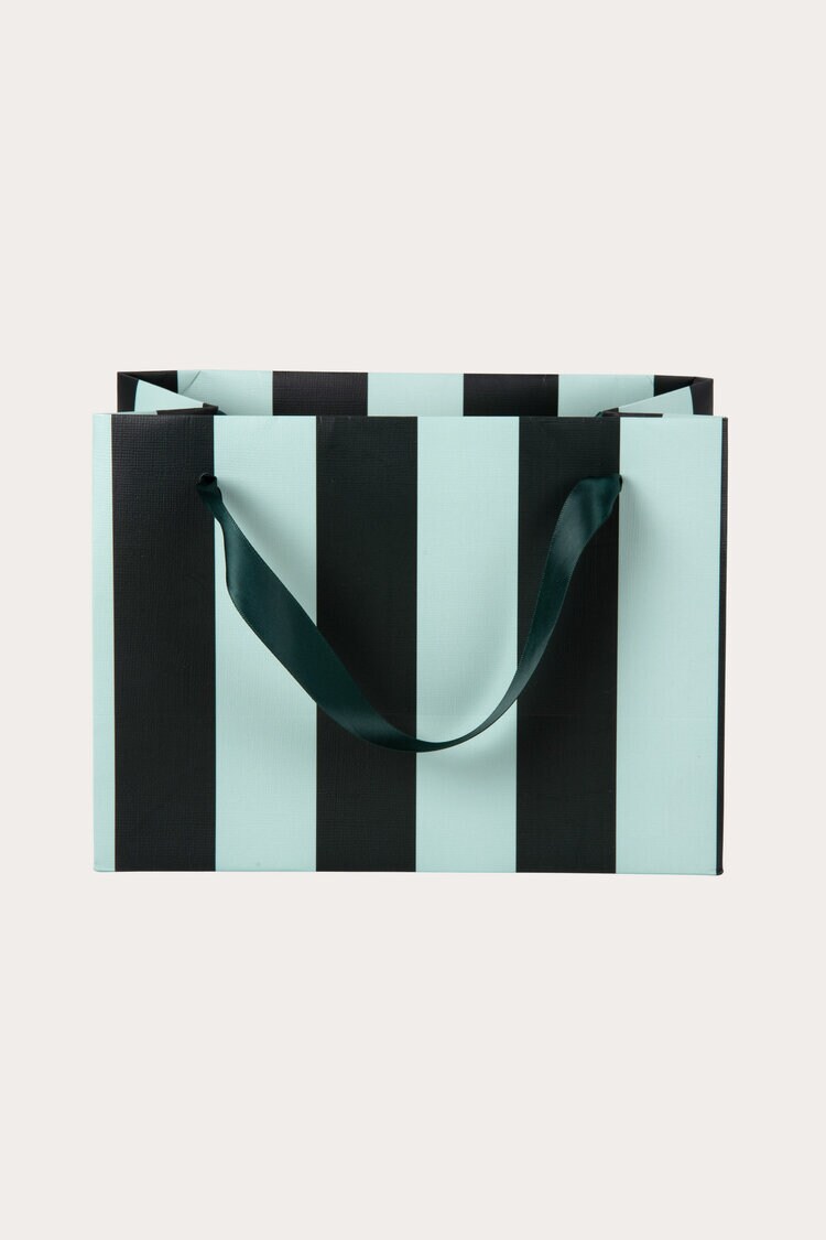 Product Image for Presentpåse Linjär mörkgrön/turkos