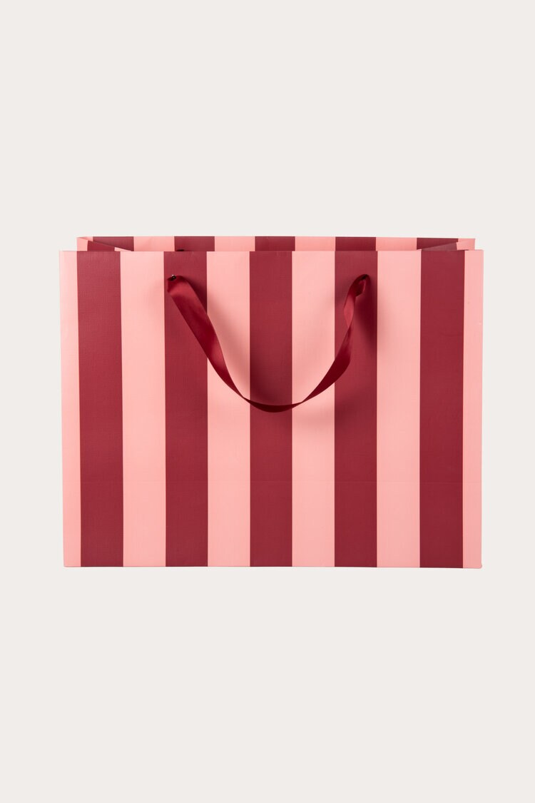 Product Image for Presentpåse Linjär vinröd/rosa