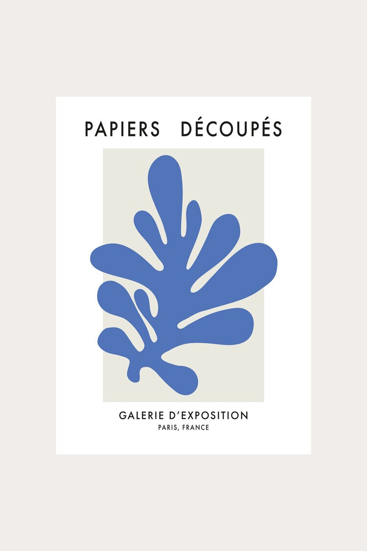 Product Image for Poster Papiers découpes blue
