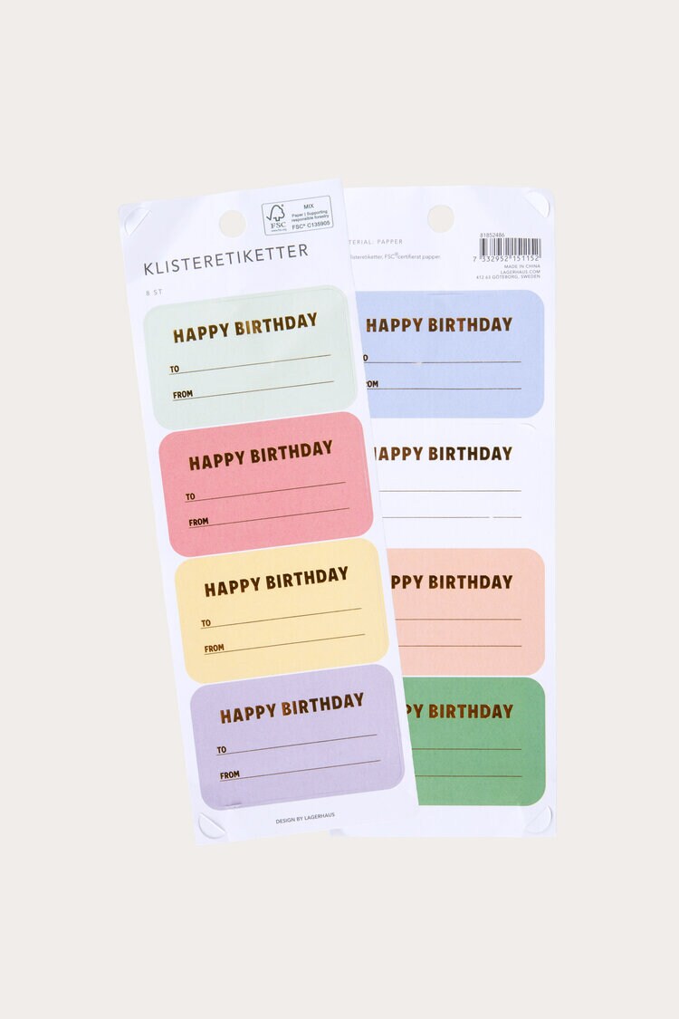 Product Image for Klisteretiketter Happy birthday