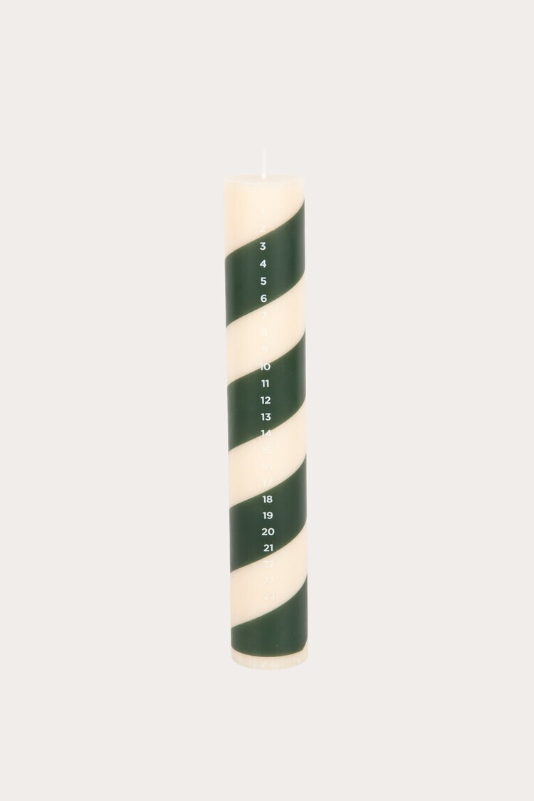 Product Image for Stearinljus Polka countdown grön/kräm