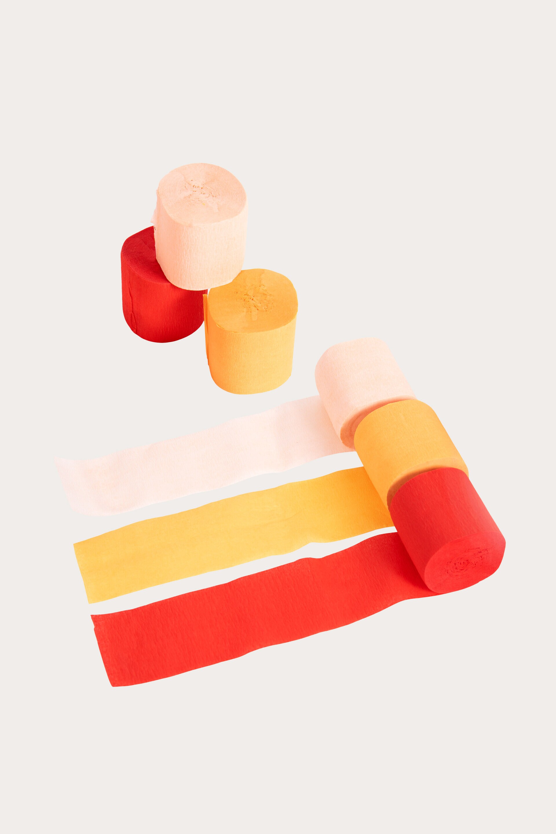 Serpentiner CREPE röd/orange/rosa