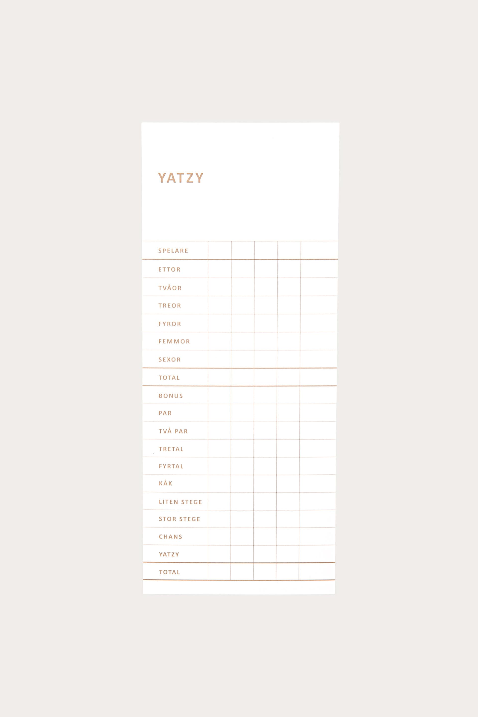 Anteckningsblock YATZY