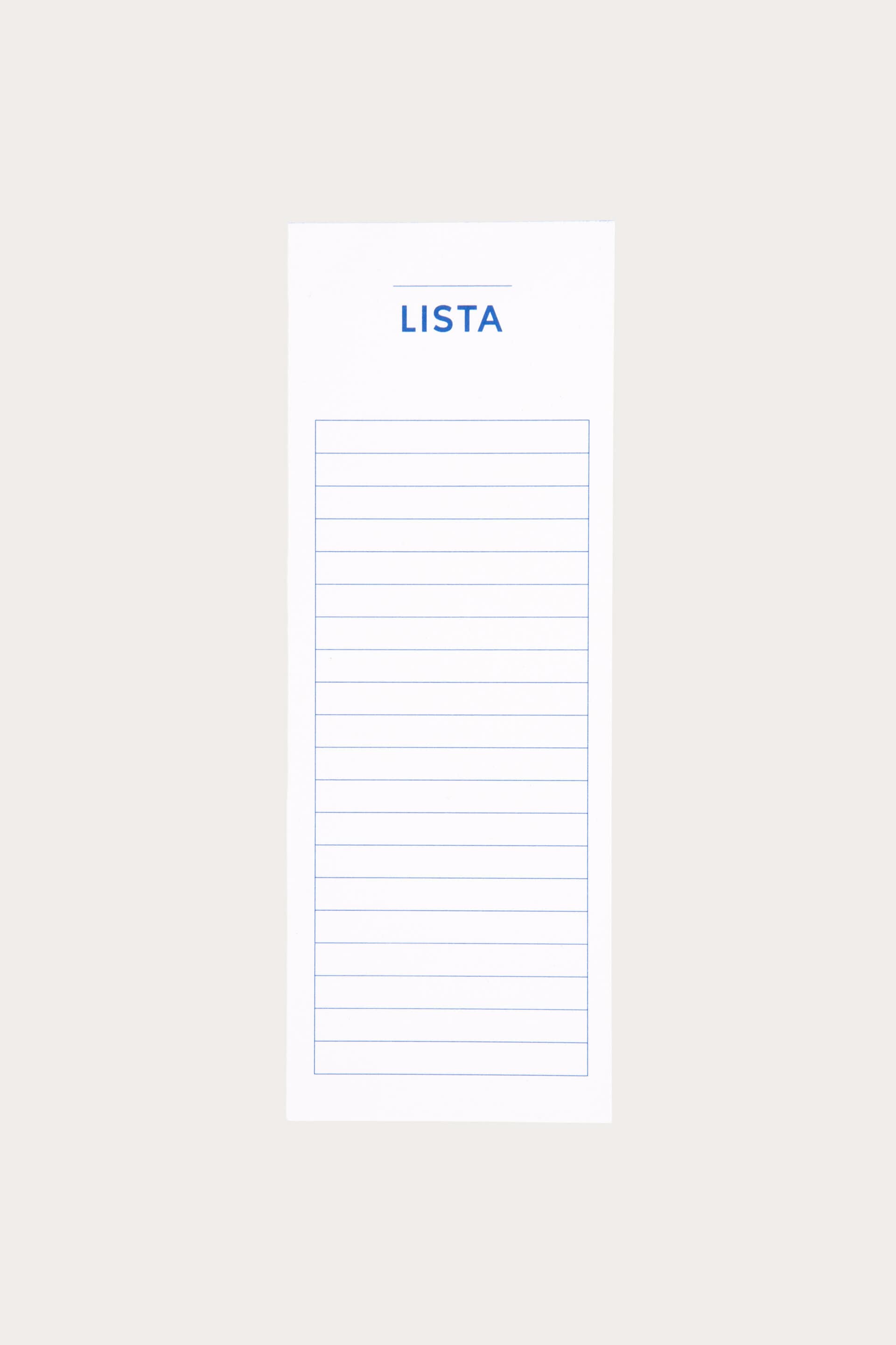 Anteckningsblock LISTA