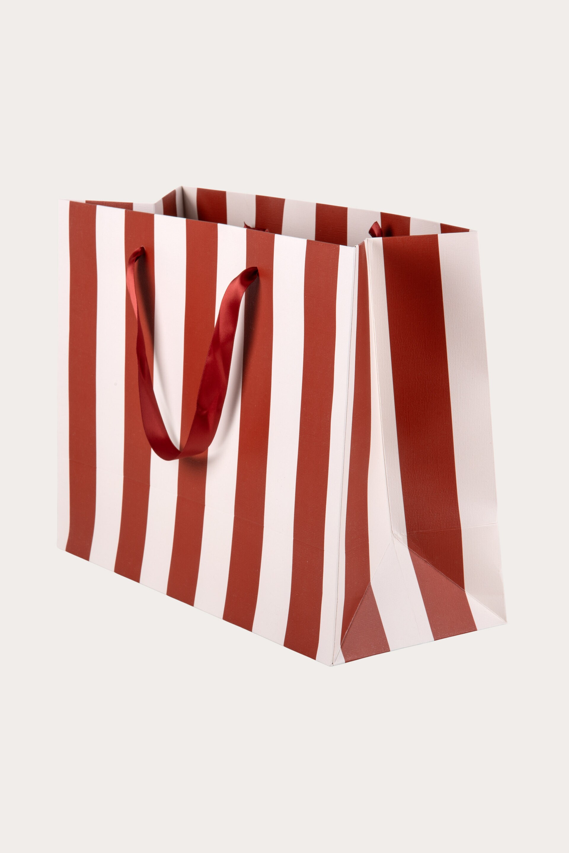 Presentpåse LINJÄR RÖD/BEIGE