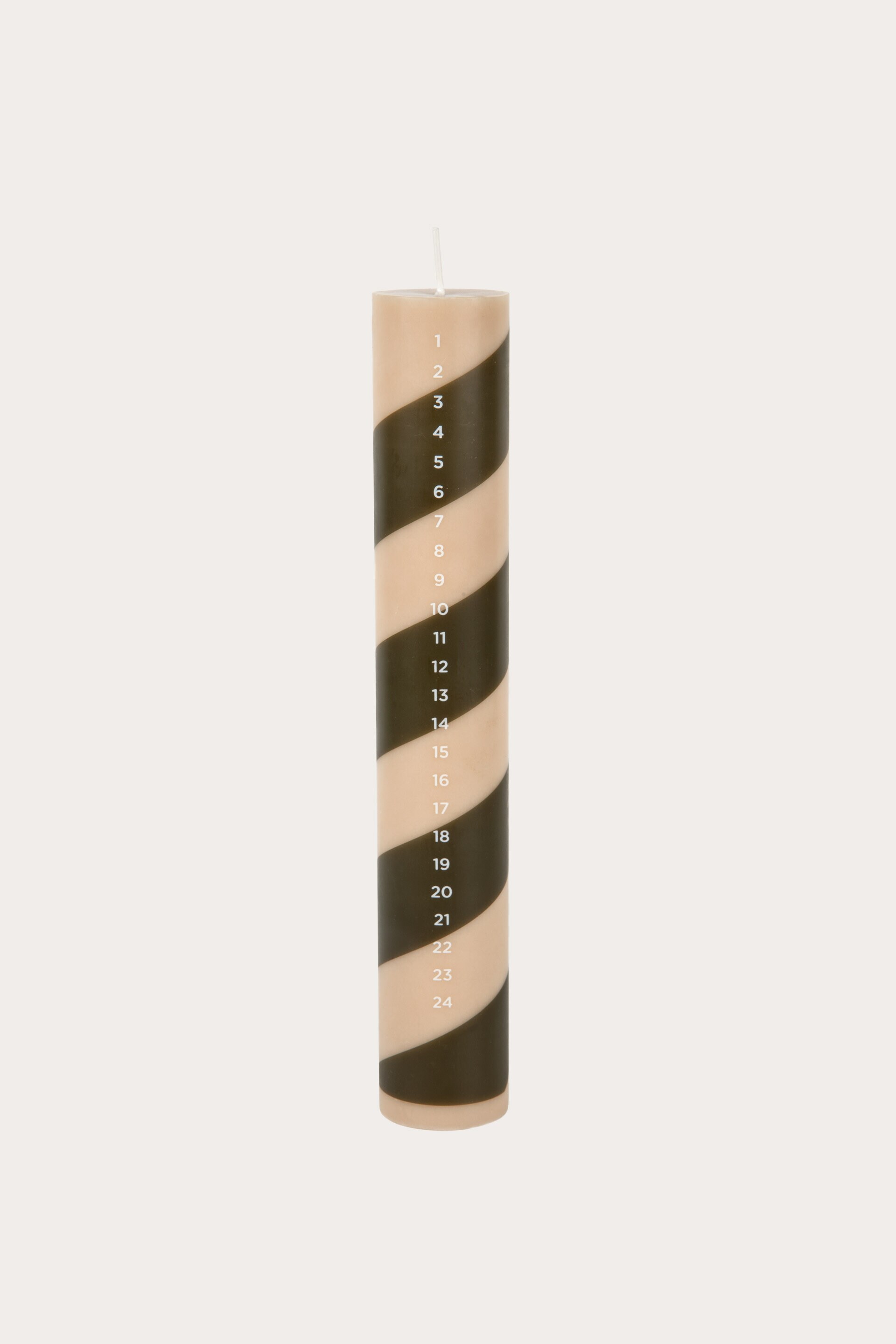 Stearinljus COUNTDOWN POLKA GRÖN/BEIGE