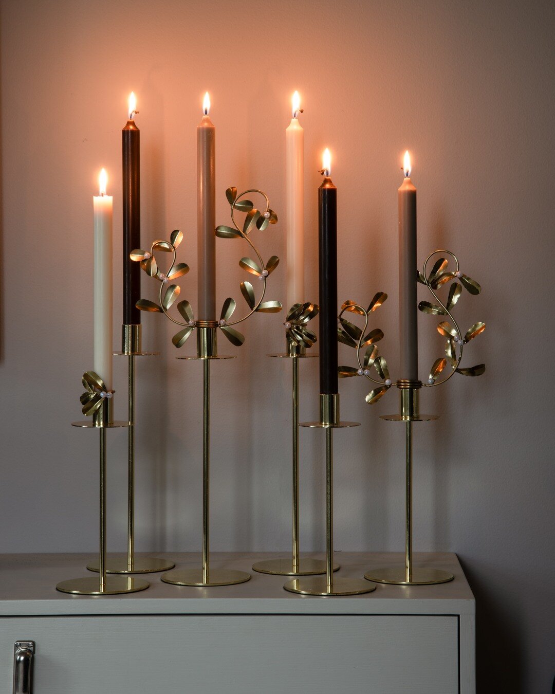 Ljusmanchett MISTEL LITEN GULD 