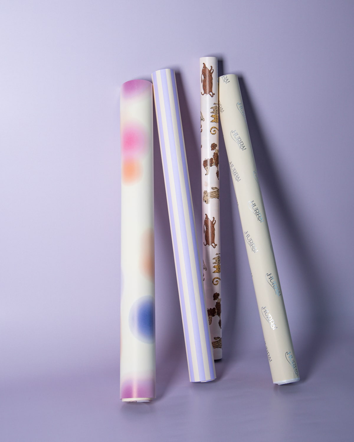 Presentpapper STRIPE BEIGE/LAVENDEL