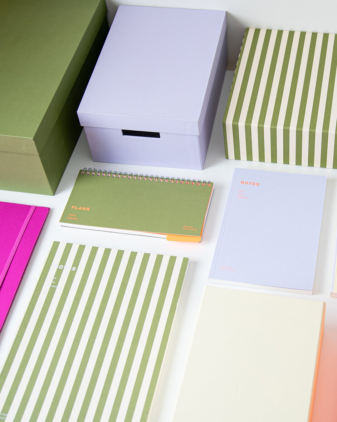 Anteckningsblock KONTORET STRIPE ljusgul/green