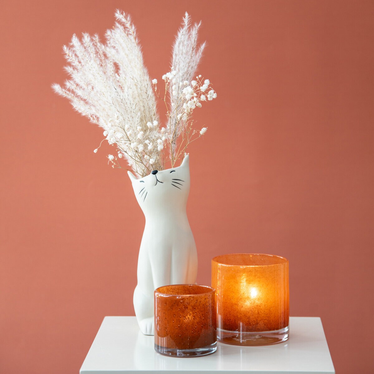 Ljuslykta MILK ORANGE LITEN