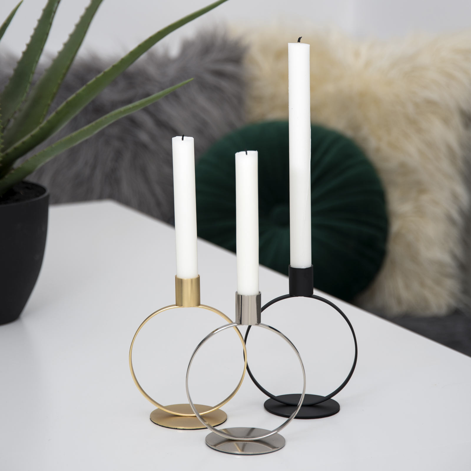 Ljusstake ROUND SVART