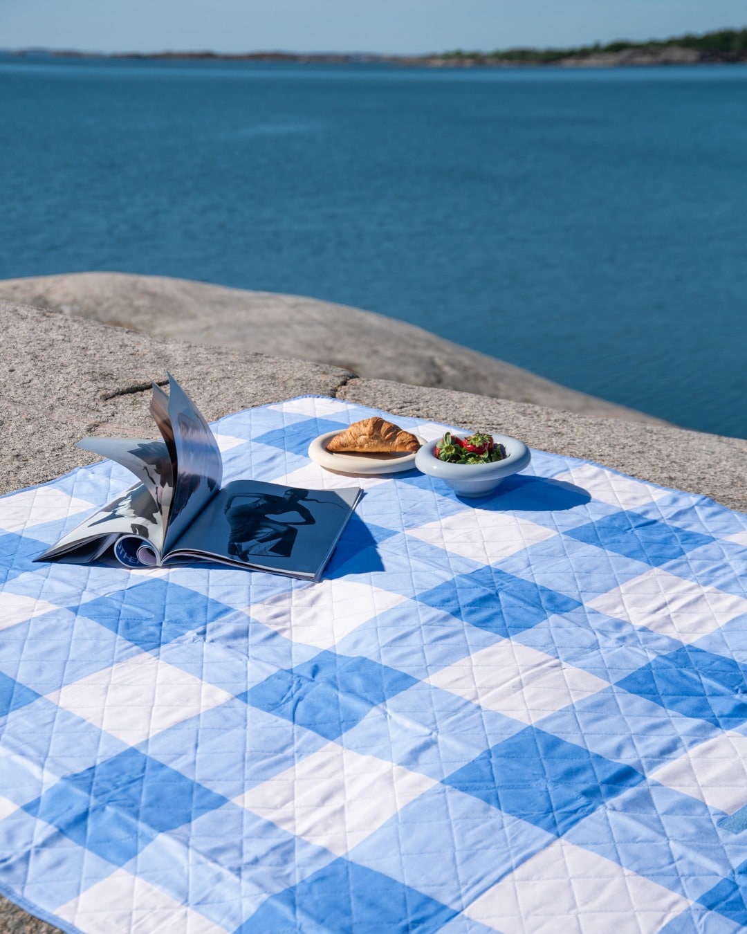 Picknickfilt Rut blå/vit - Lagerhaus.se