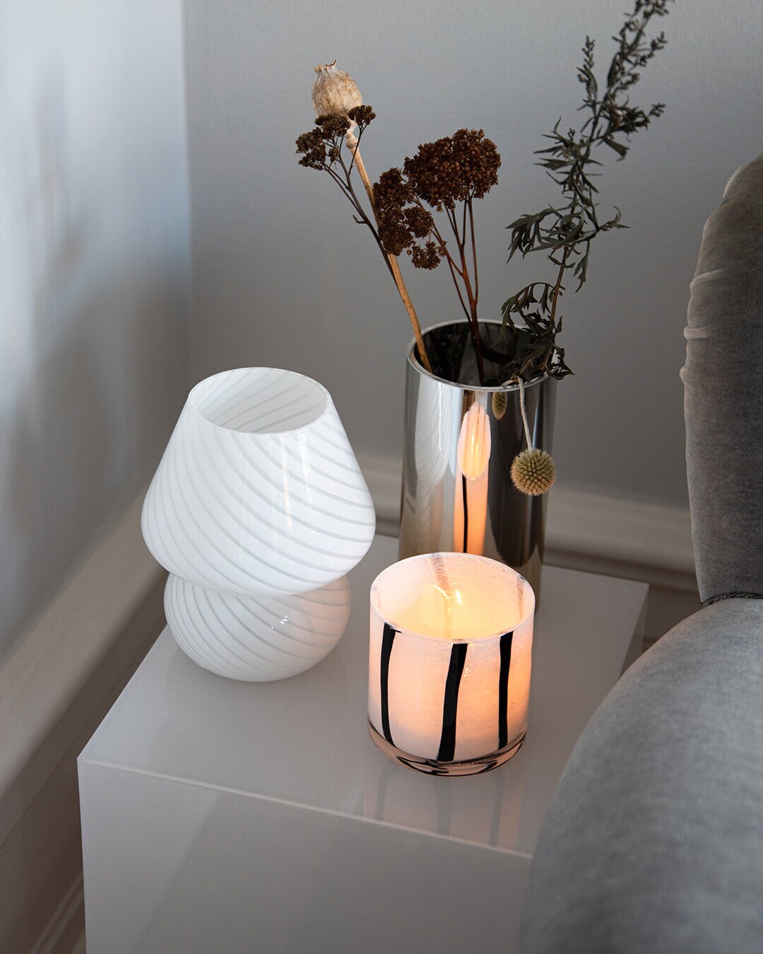 Bordslampa  STRIPE VIT 