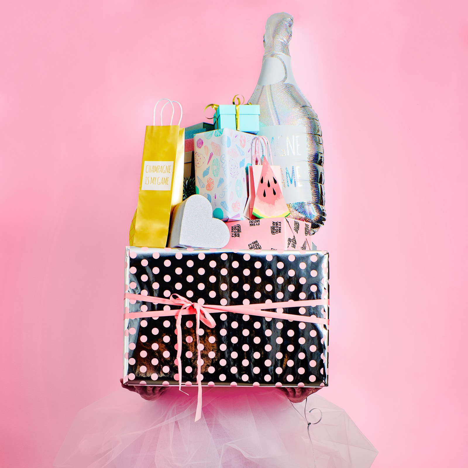 Presentpapper KALAS SILVER/ROSA